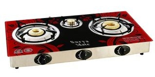 India Desire : Shopclues - Surya Mate 3 Burners Automatic Glass Top Gas Cooktop At Rs 1399